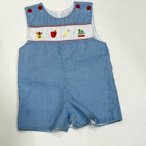 Charming Blue Checkered Kids Romper